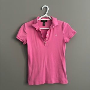 Ralph Lauren Size XS Pink Cotton Kids Short Sleeve Polo